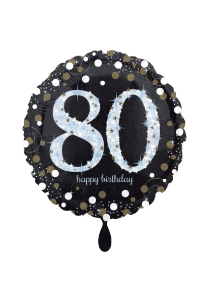 Sparkling Birthday 80 Folienballon 45cm