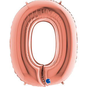 Buchstabe O rosegold Folienballon 102cm heliumgefüllt