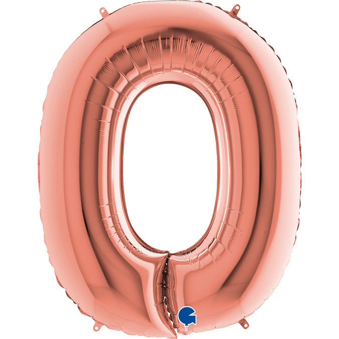Buchstabe O rosegold Folienballon 102cm heliumgefüllt
