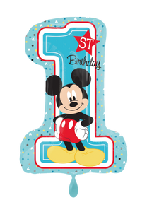 1st Birthday Mickey Mouse Zahl Folienballon 71cm heliumgefüllt
