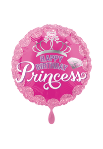 Happy Birthday Princess Pink Folienballon 45cm heliumgefüllt