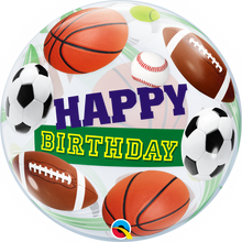 Laden Sie das Bild in den Galerie-Viewer, Birthday Sports Balls Bubble Ballon heliumgefüllt
