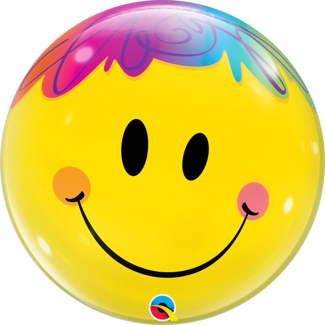 Smiley Bubble Ballon heliumgefüllt