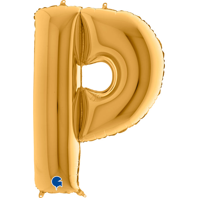 Buchstabe P gold Folienballon 102cm heliumgefüllt