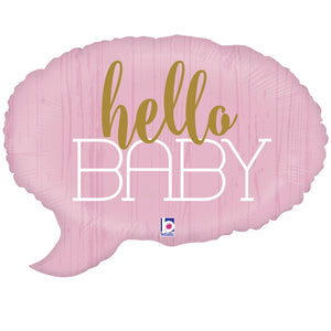 Hello Baby Sprechblase Girl Folienballon 61cm ungefüllt