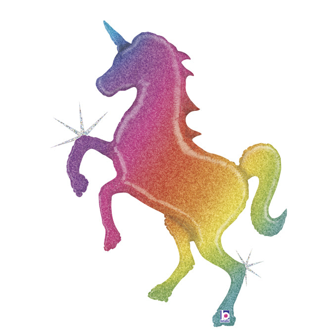 Glitzer Einhorn Folienballon 137cm heliumgefüllt