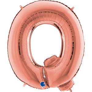 Buchstabe Q rosegold Folienballon 102cm heliumgefüllt