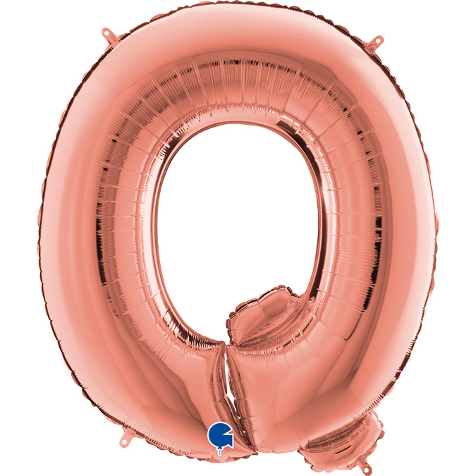 Buchstabe Q rosegold Folienballon 102cm heliumgefüllt