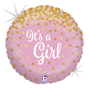 It's a Girl gold gepunktet Folienballon 45cm