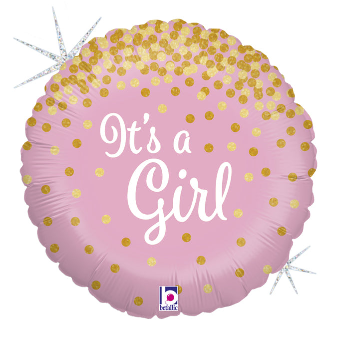 It's a Girl gold gepunktet Folienballon 45cm