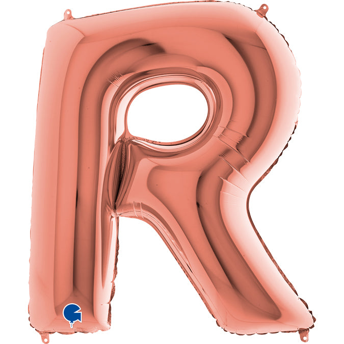 Buchstabe R rosegold Folienballon 102cm ungefüllt