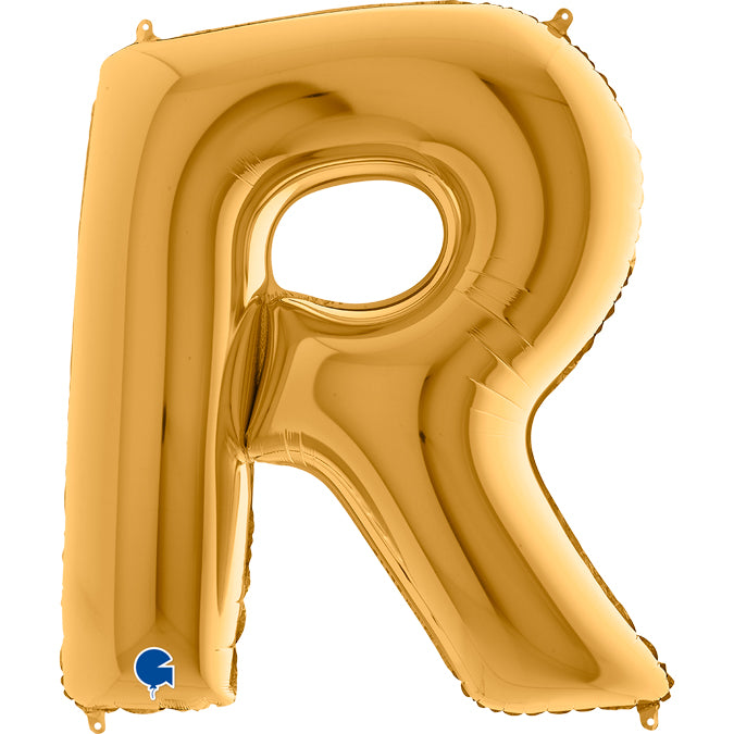 Buchstabe R gold Folienballon 102cm ungefüllt