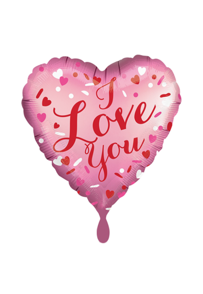 I Love you satin Herz Folienballon 45cm heliumgefüllt