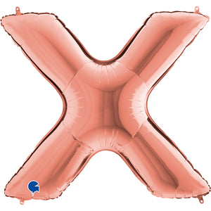 Buchstabe X rosegold Folienballon 102cm ungefüllt