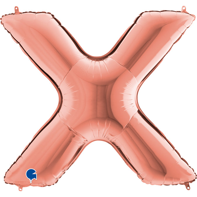 Buchstabe X rosegold Folienballon 102cm ungefüllt