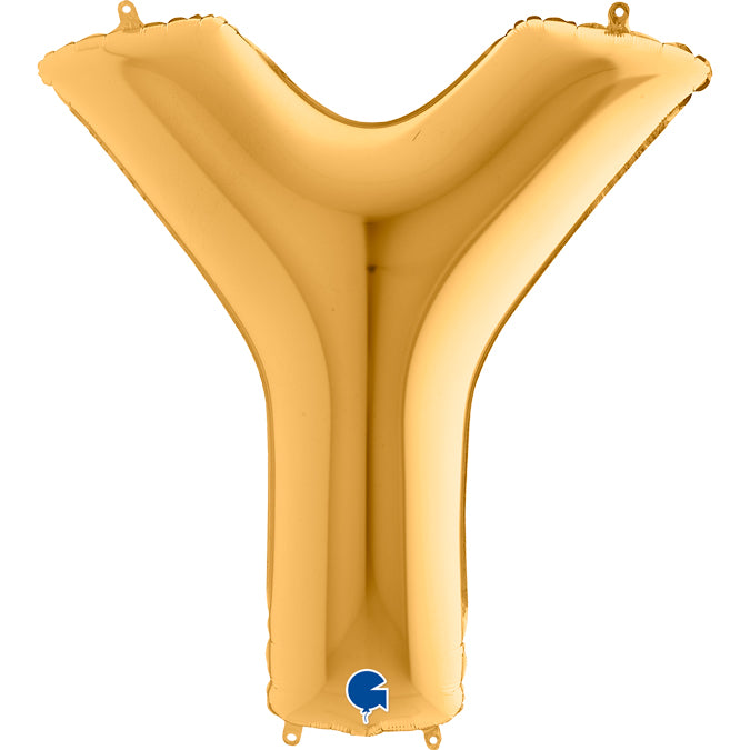 Buchstabe Y gold Folienballon 102cm heliumgefüllt
