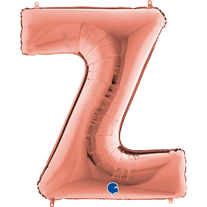 Buchstabe Z rosegold Folienballon 102cm heliumgefüllt