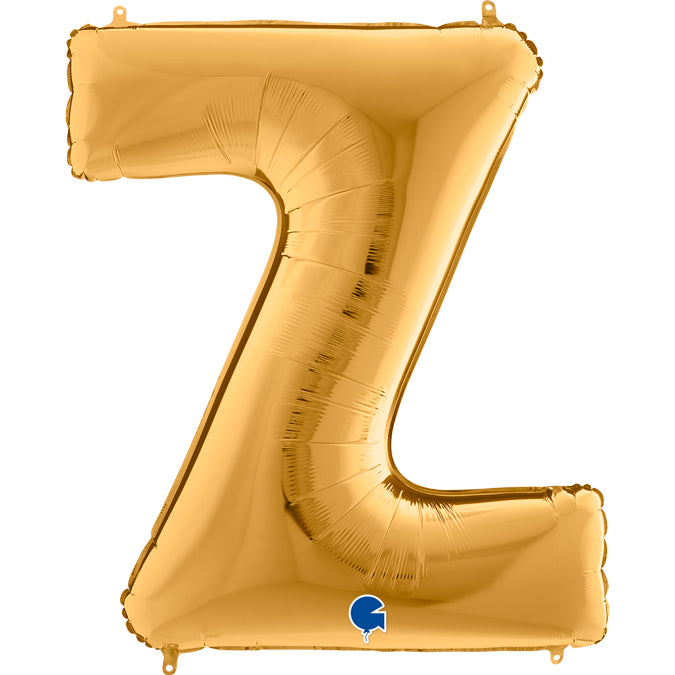 Buchstabe Z gold Folienballon 102cm ungefüllt