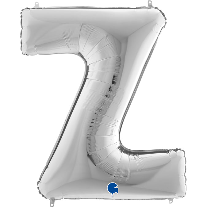 Buchstabe Z silber Folienballon 102cm ungefüllt