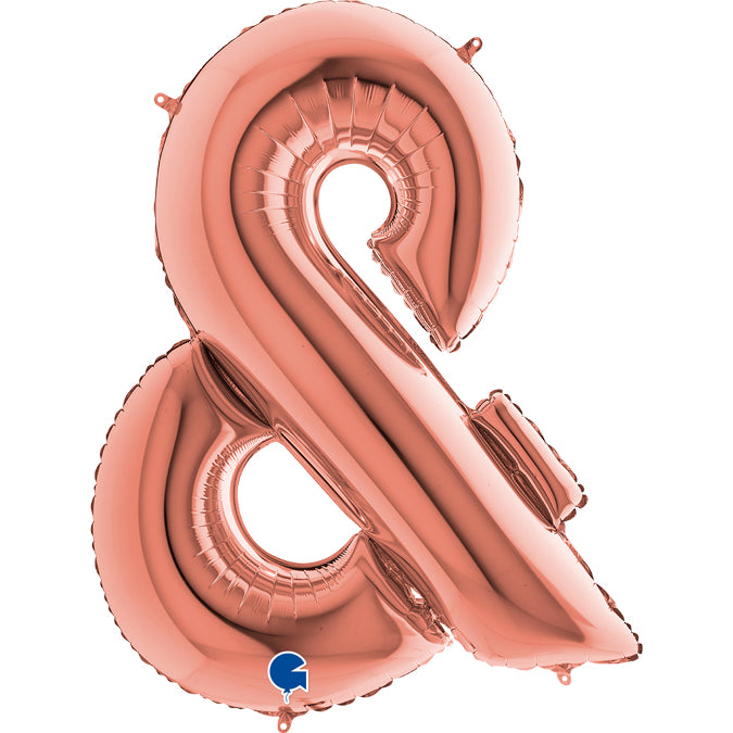 Sonderzeichen & rosegold Folienballon 102cm ungefüllt