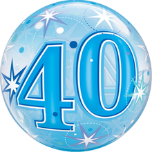 Laden Sie das Bild in den Galerie-Viewer, Starburst 40 blau / pink Bubble Ballon
