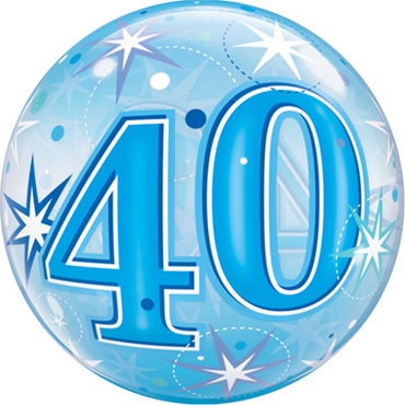 Starburst 40 blau / pink Bubble Ballon