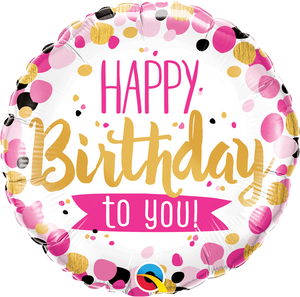 Happy Birthday to you Pink & Gold Folienballon 45cm