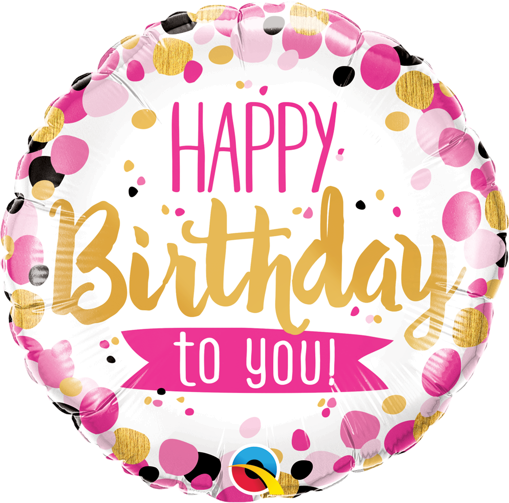 Happy Birthday to you Pink & Gold Folienballon 45cm heliumgefüllt