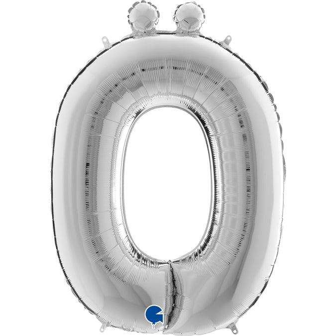 Buchstabe Ö silber Folienballon 102cm heliumgefüllt