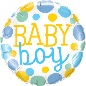 Baby Boy Dots Folienballon 45cm heliumgefüllt