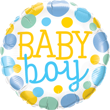Baby Boy Dots Folienballon 45cm ungefüllt