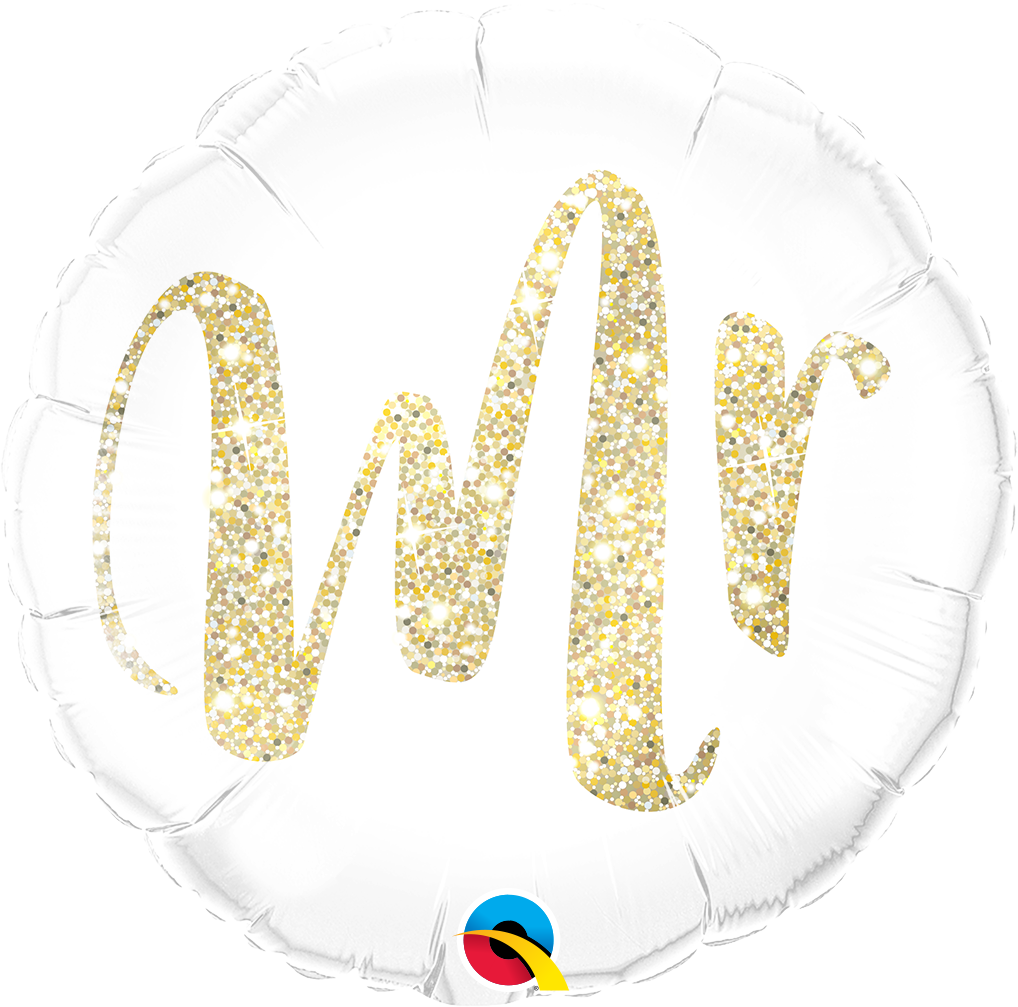 Mr Gold Script Folienballon 45cm