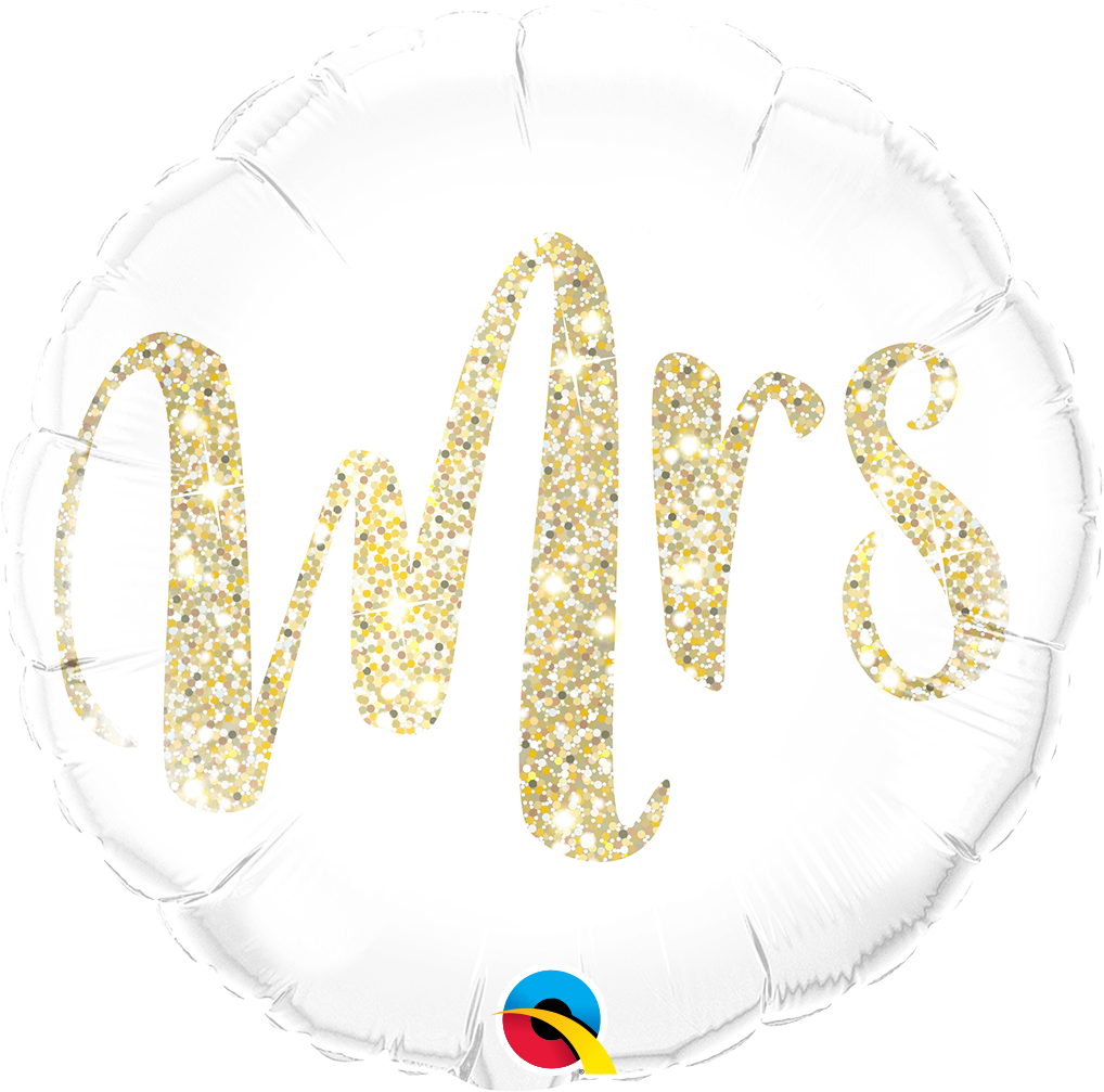 Mrs Gold Script Folienballon 45cm