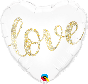 Love gold Script Herz Folienballon 45cm
