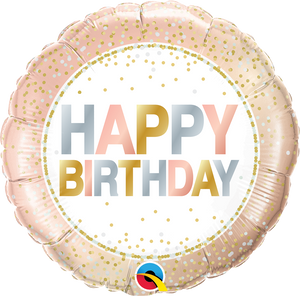 Birthday Metallic Dots Folienballon 45cm ungefüllt