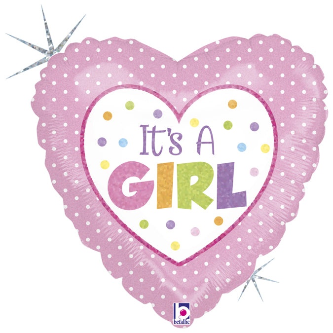 It's a Girl Herz Folienballon 45cm