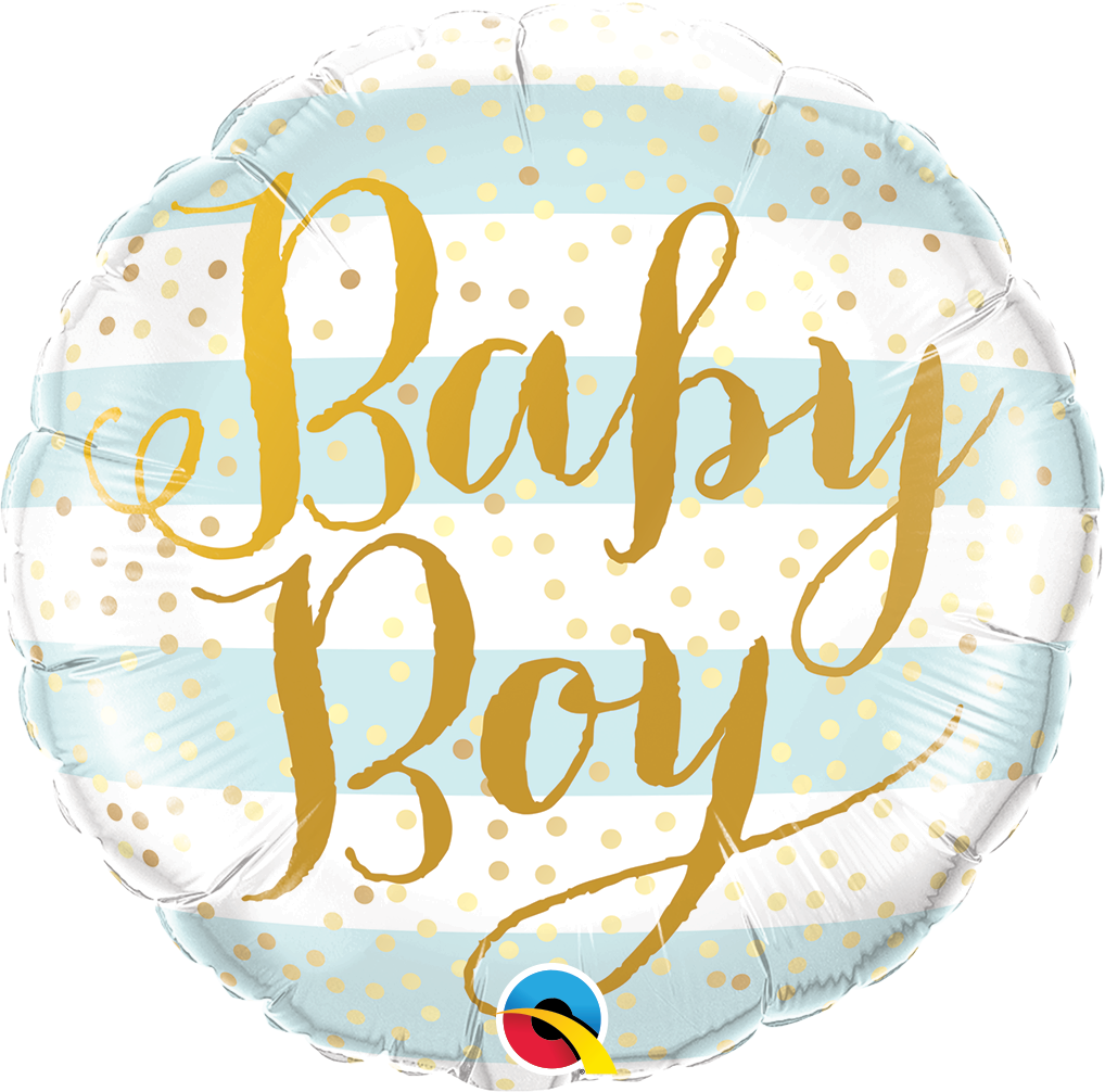 Baby Boy hellblau gold Folienballon 45cm ungefüllt