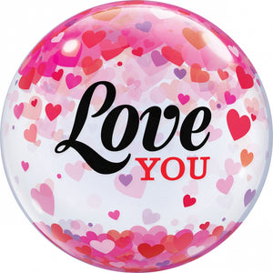 Love You Bubble Ballon heliumgefüllt
