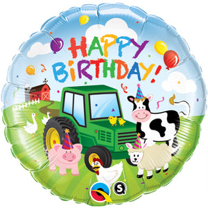 Happy Birthday Farm Folienballon 45cm heliumgefüllt