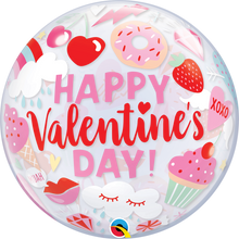 Laden Sie das Bild in den Galerie-Viewer, Happy Valentine&#39;s Day Bubble Ballon heliumgefüllt
