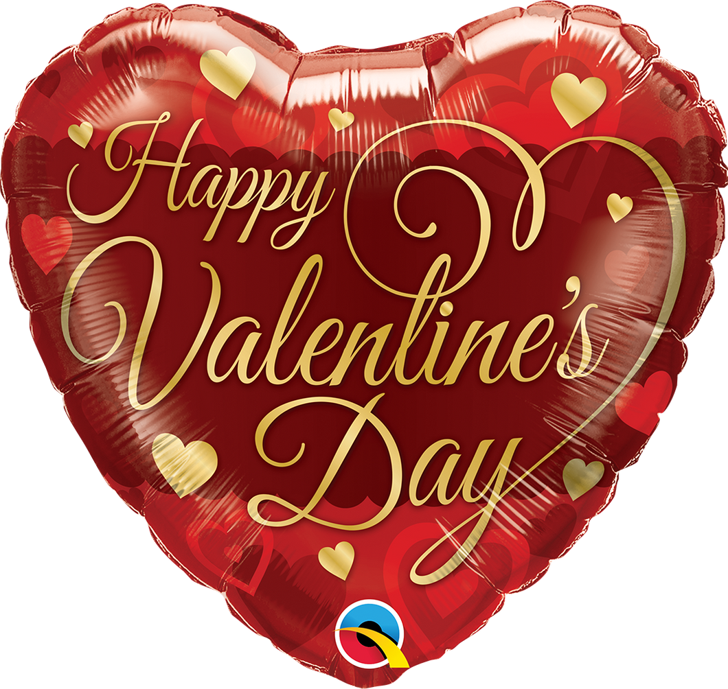 Happy Valentine's Day Herz 45cm heliumgefüllt