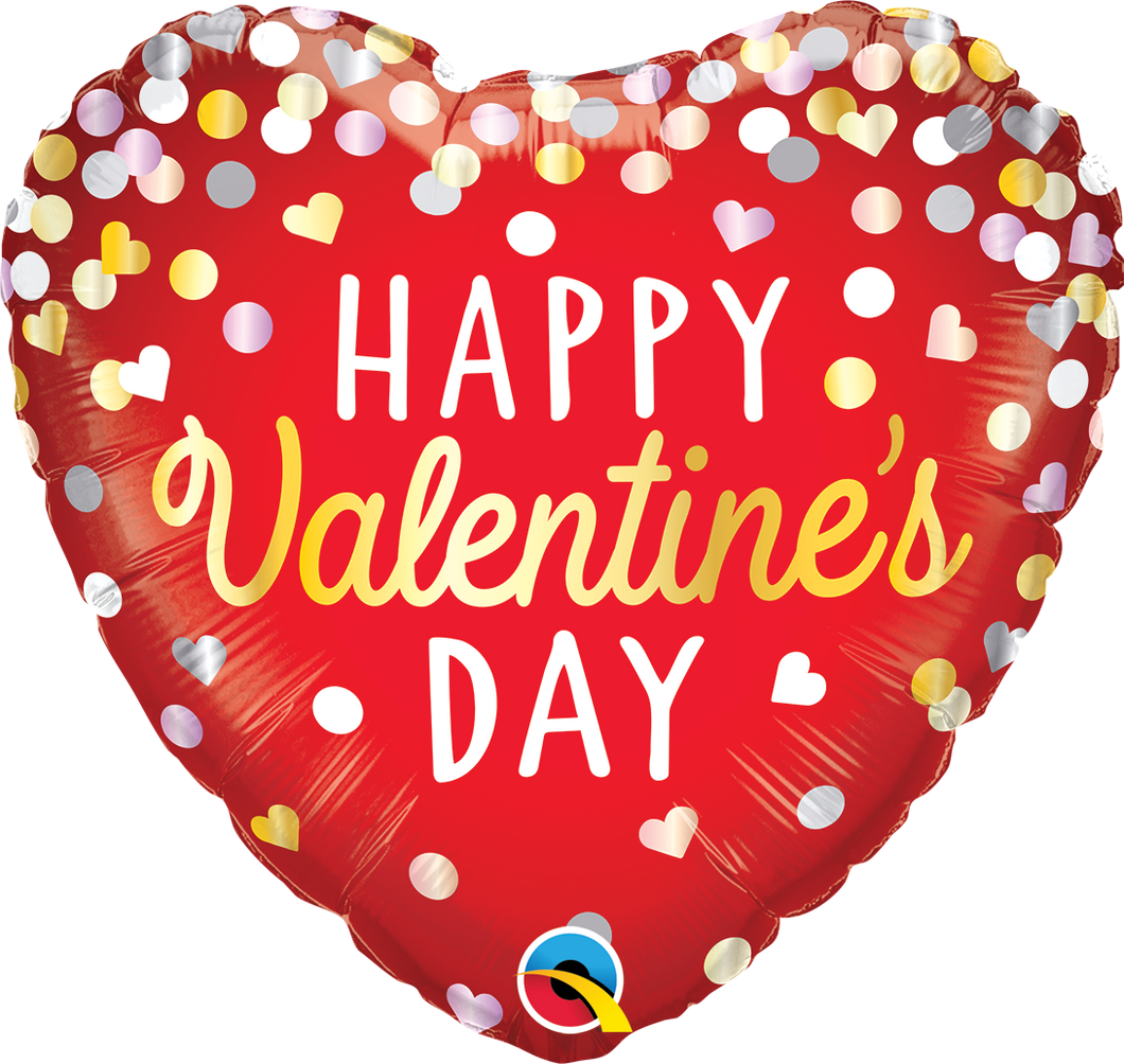 Happy Valentine's Day dots Folienballon 45cm
