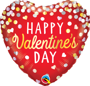 Happy Valentine's Day dots Folienballon 45cm heliumgefüllt