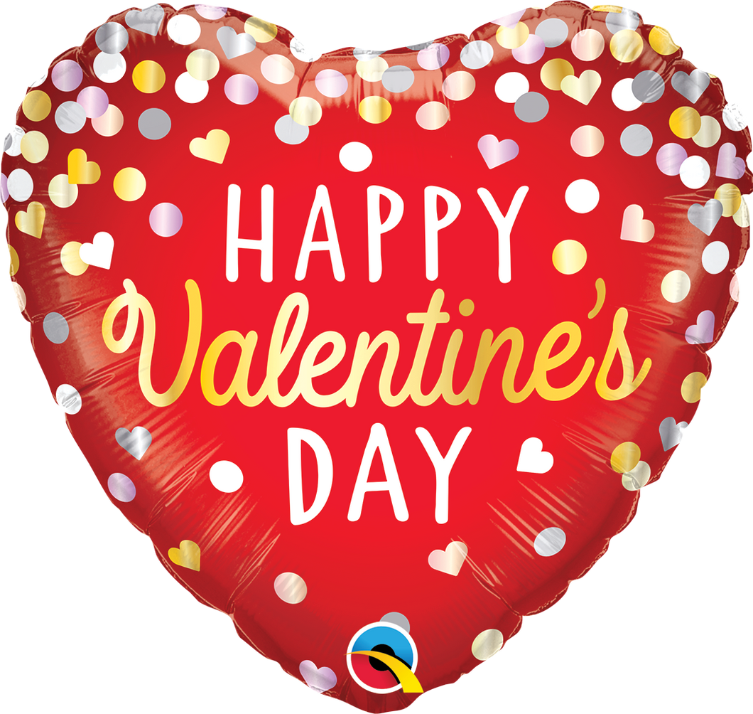 Happy Valentine's Day dots Folienballon 45cm heliumgefüllt