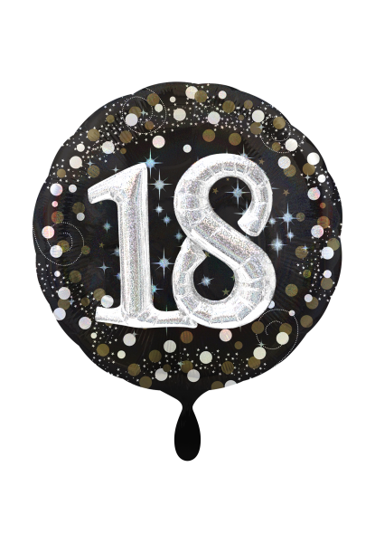 Sparkling Birthday 18 3D-Folienballon 81cm