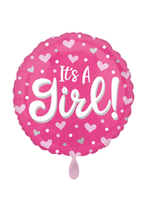It's a Girl Hearts & Dots Folienballon 45cm