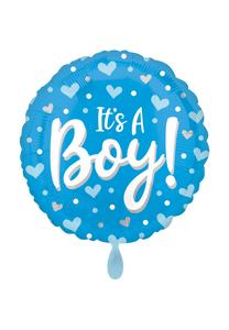 It's a Boy Hearts & Dots Folienballon 45cm