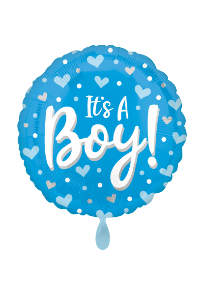 It's a Boy Hearts & Dots Folienballon 45cm