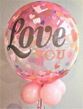 Laden Sie das Bild in den Galerie-Viewer, Love You Bubble Ballon heliumgefüllt

