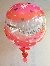 Laden Sie das Bild in den Galerie-Viewer, Happy Valentine&#39;s Day lovely hearts Bubble Ballon heliumgefüllt
